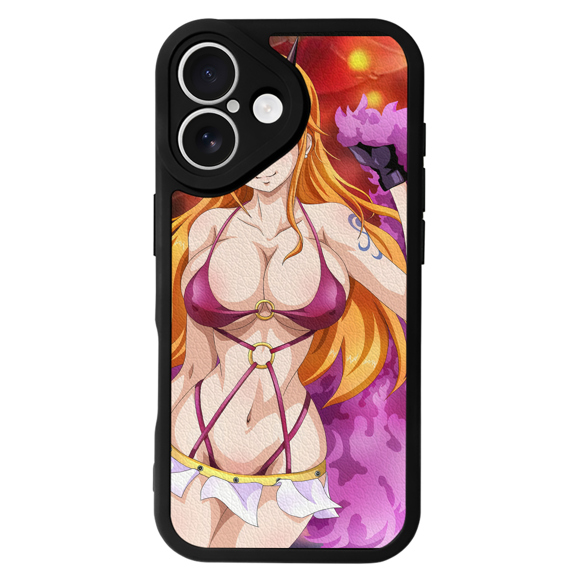 （画像用） ワンピース ONE PIECE 【iPhone 16シリーズ対応】シリコンスマホケース（レザー調） 材質：シリコン